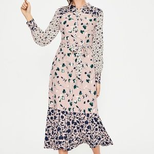 Boden Sybil Shirt Dress Floral Print Long Sleeve